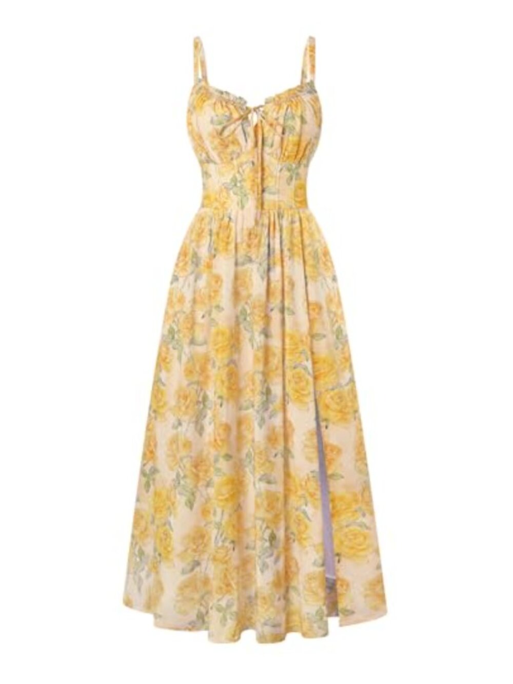 Floral Corset Sundress A-Line Maxi Dress Bodice Chiffon